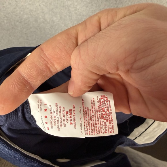 Marni pants womens 40 US 32" navy blue wide leg inlay trousers - Picture 12 of 14